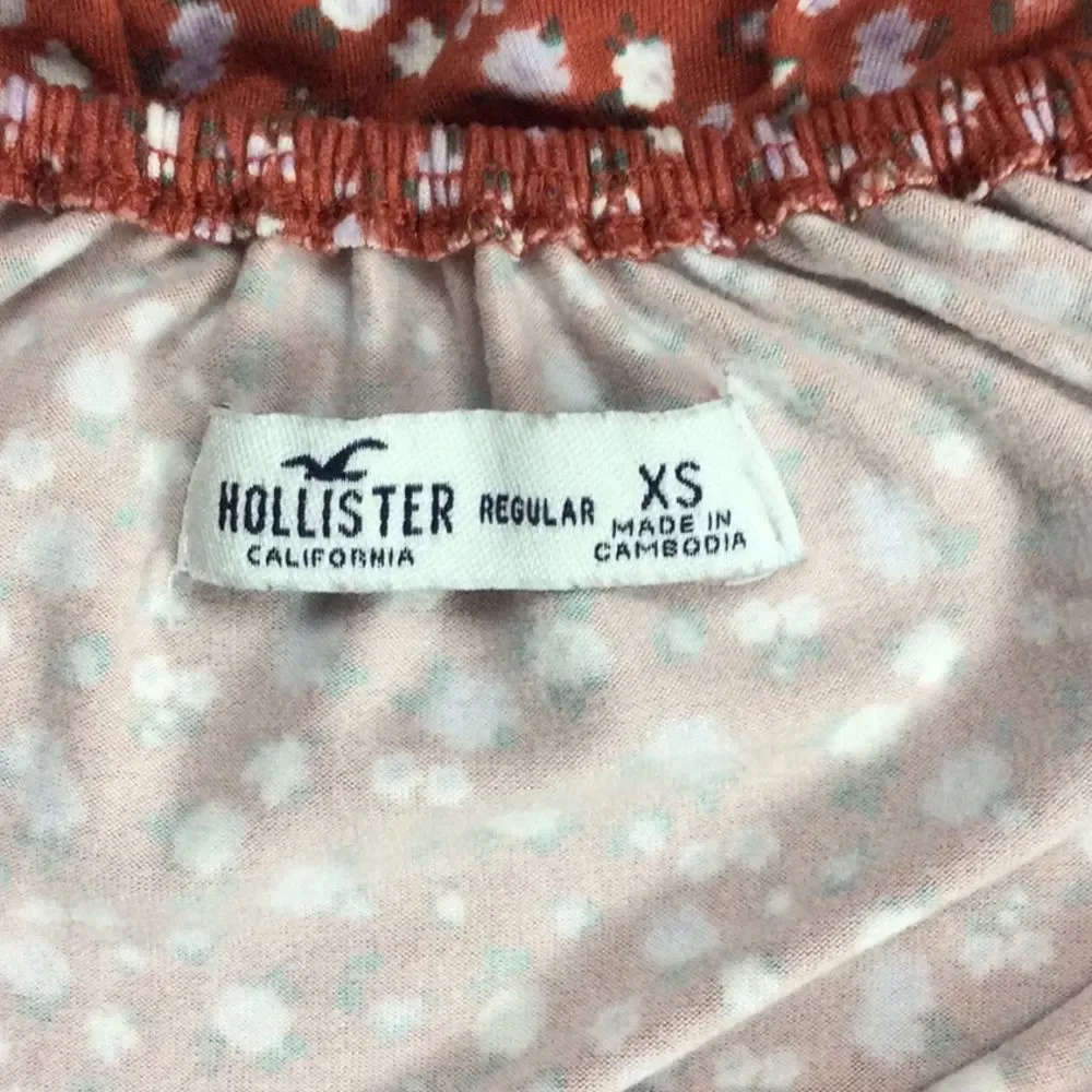 Hollister Sz XS floral loose‎ dress rust orange